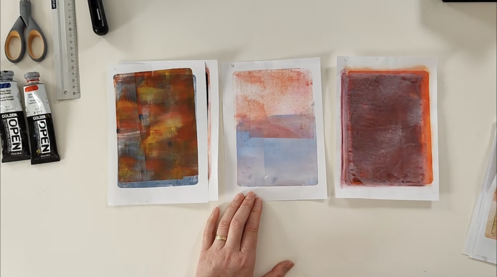 Abstract Gelli Plate print inspired by Rothko 