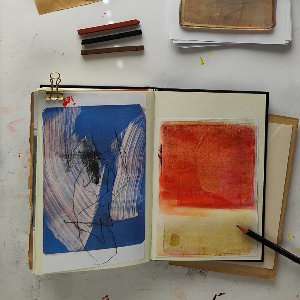 Abstract Gelli Plate print inspired by Rothko